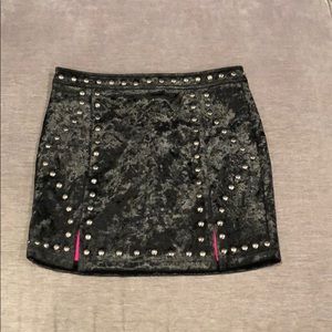 Velvet studded skirt